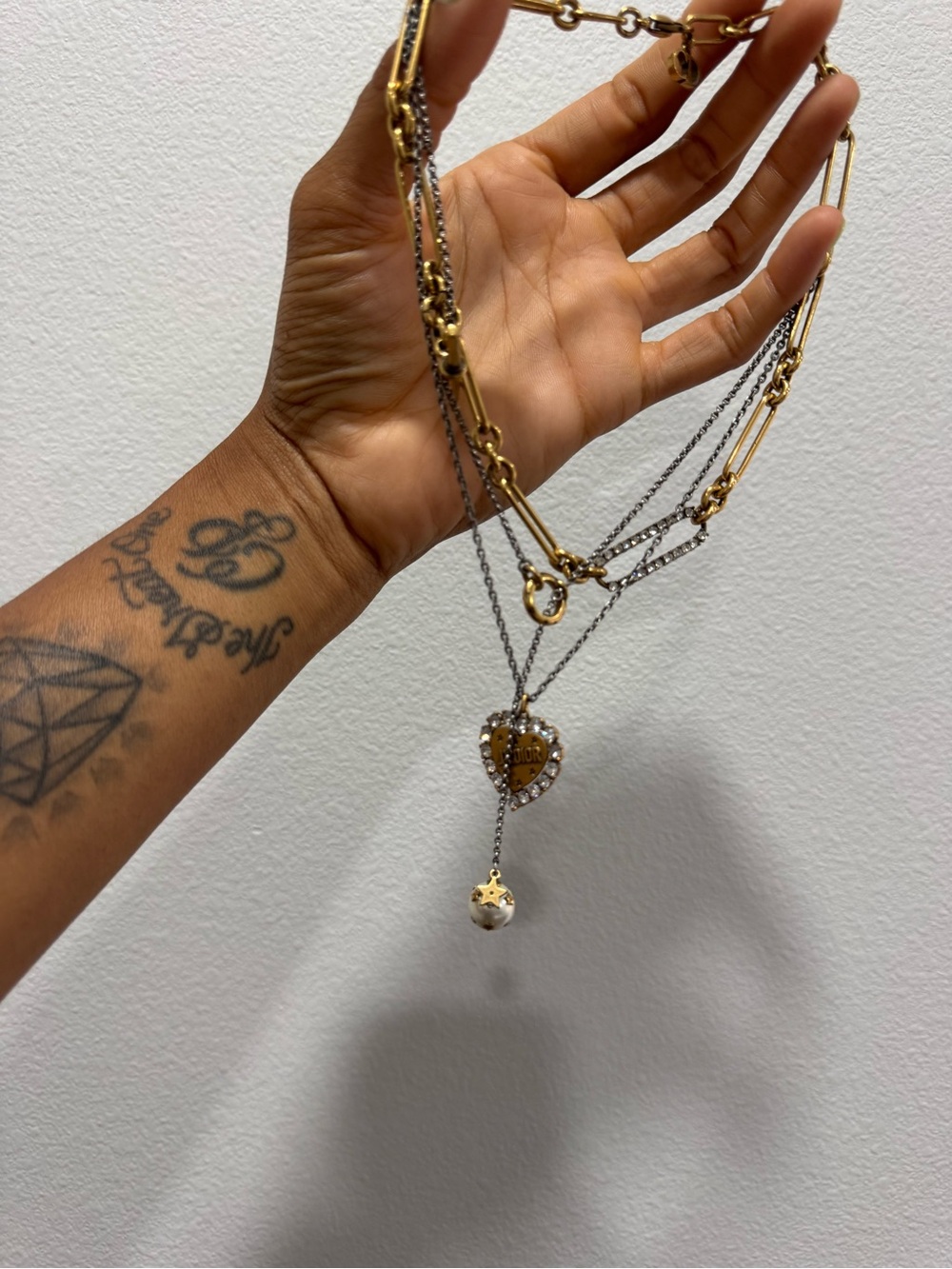AUTHENTIC Dior Layered Gold and Pearl Necklace - Picture 6 of 10